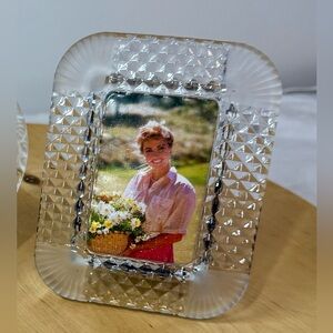 90s Shannon Godinger Mayfair Textured Crystal Picture Frame 4.5” Vintage
